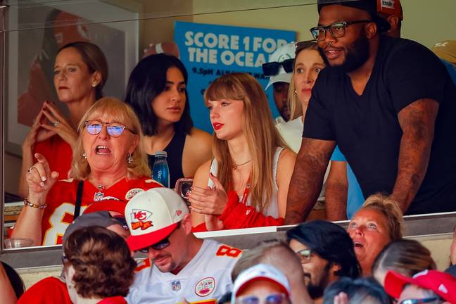 Taylor Swift showed her support for Travis at an NFL game. Credit: David Eulitt/Getty Images
