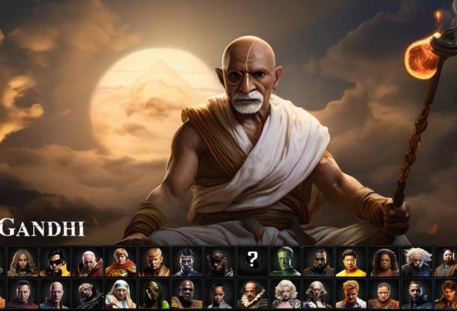 While Gandhi was famously a man of peace any Civilization player will tell you video game Gandhi is a nuclear-bomb dropping monster. Credit: Reddit/u/fignewtgingrich