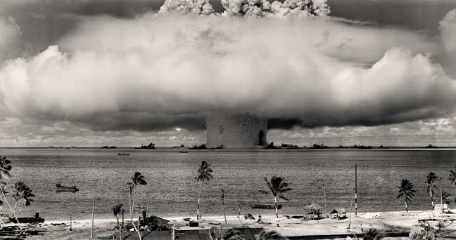 One of the nuclear tests at Bikini Atoll. Credit: Alamy