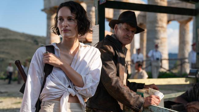 Phoebe Waller-Bridge and Harrison Ford in Indiana Jones and the Dial of Destiny. Credit: Disney