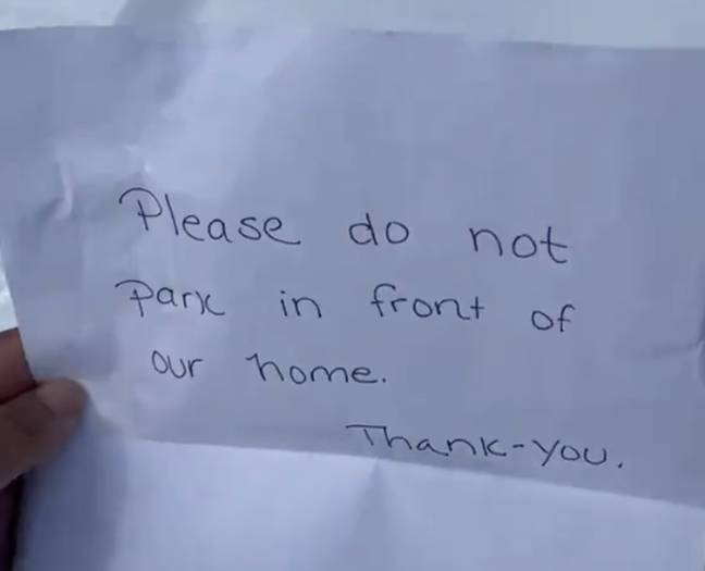 'Rudest parking note ever seen' ends up in massive argument between ...