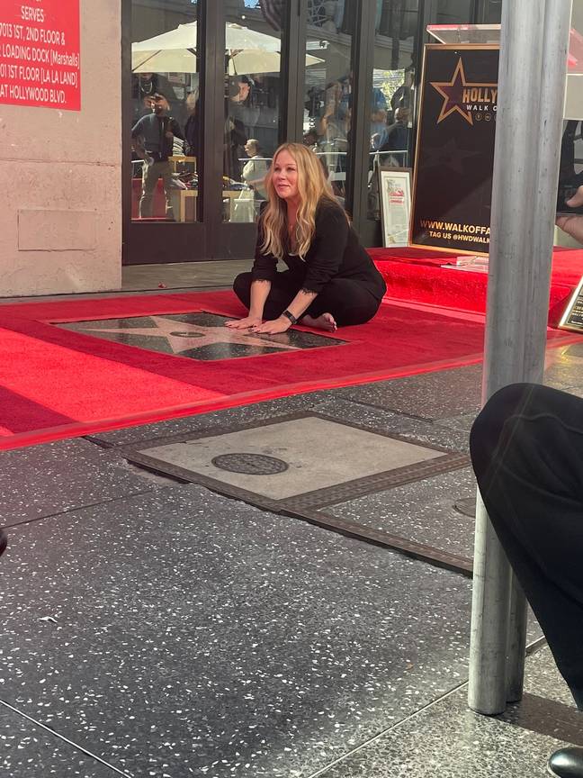 She was clearly made up to have been awarded a star. Credit: Christina Applegate/Twitter
