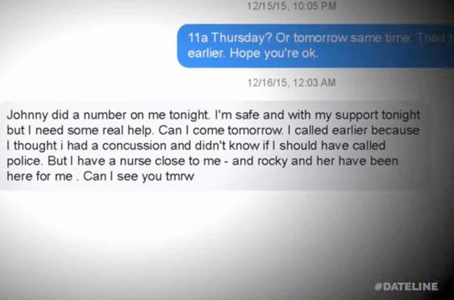 Never-before-seen text messages in which Amber Heard alleged Johnny Depp abused her have been revealed. Credit: NBC