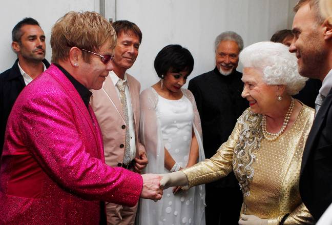 Elton John and Queen Elizabeth at her Diamond Jubilee. Credit: Alamy/WENN Rights Ltd