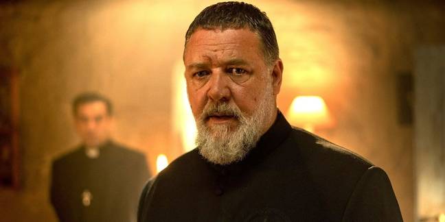 Russell Crowe plays Gabriele Amorth in The Pope's Exorcist. Credit: Sony Pictures Releasing