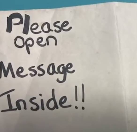 Benjamin Lyons went to lengths to ensure his message was well-sealed. Credit: WCVB Channel 5 Boston