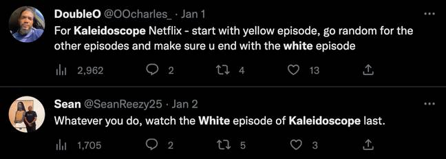 Which episode of Kaleidoscope should I watch last?
