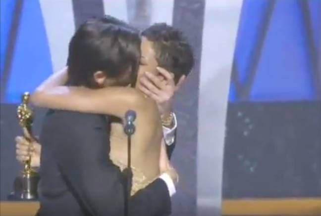 Halle Berry said the kiss was not planned. Credit: YouTube/Oscars