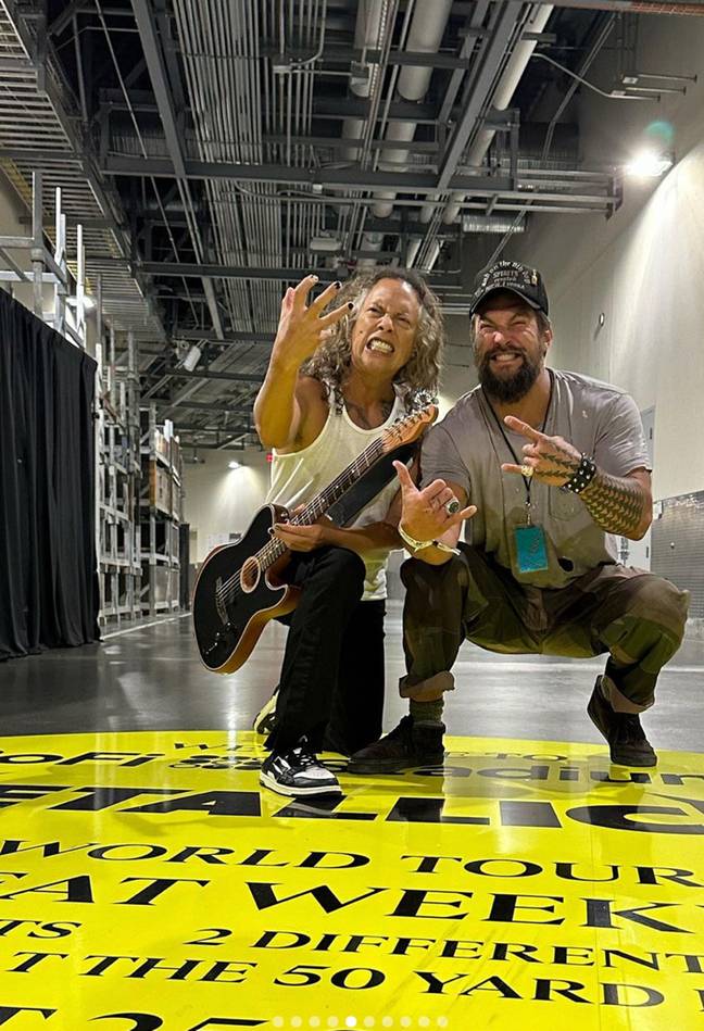 Momoa also rocked out backstage. Credit: Instagram/Jason Mamoa