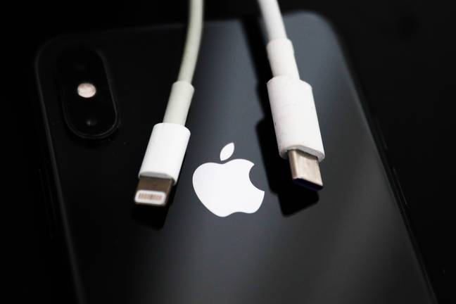 &quot;Sleeping or sitting on the charging cable or connector should be avoided,&quot; Apple has said.Credit: Jakub Porzycki/NurPhoto via Getty Images)
