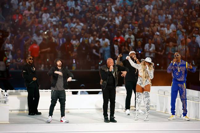 Six stars on stage in 2022 was a lot for the audience to handle. Credit: Getty Images/Ronald Martinez