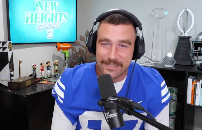 Travis Kelce took to his podcast, New Heights, to discuss the NFL's recent coverage of Taylor Swift. Credit: New Heights/YouTube