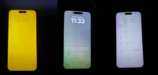 Examples of burn in on an iPhone screen. Credit: YouTube/Demon's Tech