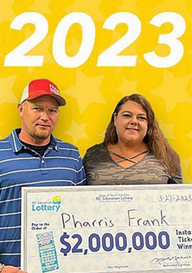 Believe it or not, this is Pharris' second lottery win. Credit: North Carolina Lottery