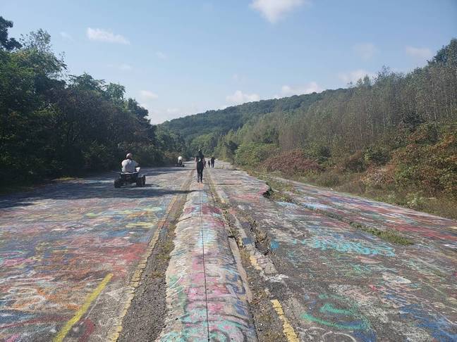 Centralia's 'Graffiti Highway' has become a tourist attraction in itself (Credit: Andrew Ward)