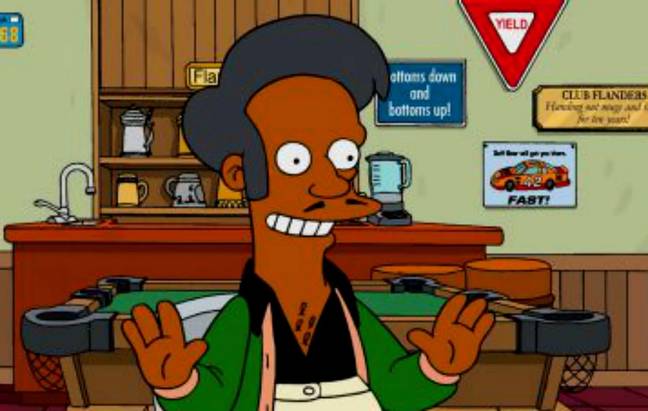 Apu first appeared in The Simpsons in 1990. Credit: Fox