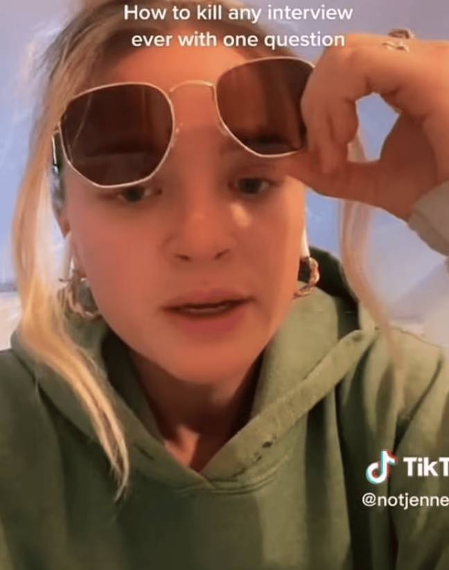 This TikToker shared some job interview advice on stage. Credit: TikTok/@notjenneeree