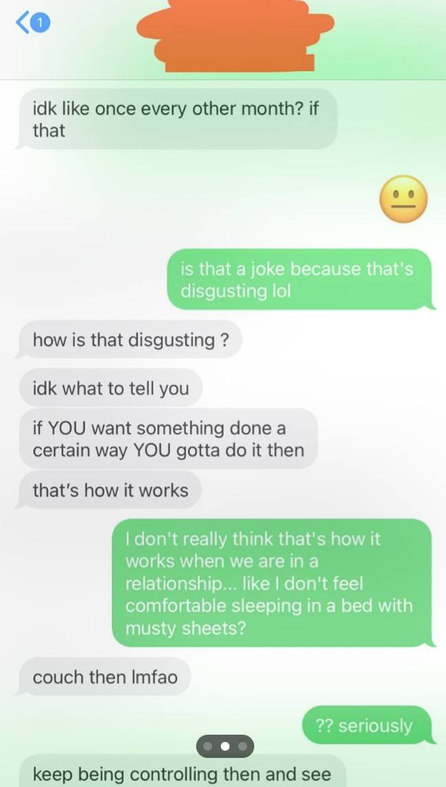 The guy branded her 'controlling'. Credit: Reddit/ u/Important-Anteater90/ r/texts