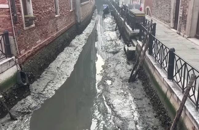 Some areas of the city are completely off-limits by boat due to the lack of water. Credit: YouTube/The Guardian