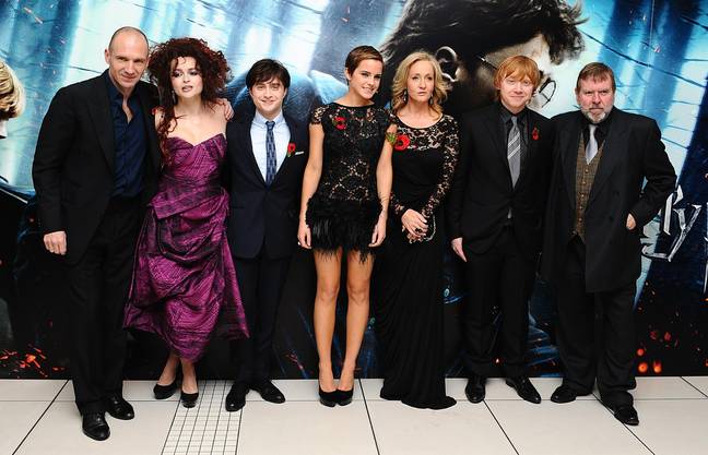 Bonham and her Harry Potter cast mates with JK Rowling.