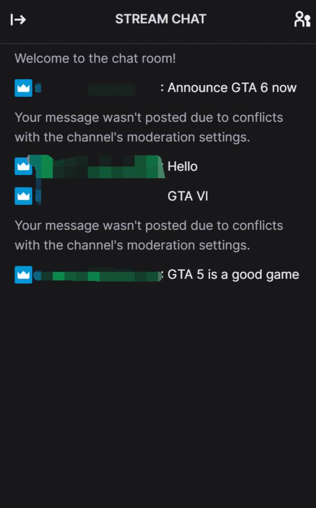 Rockstar appears to have banned people from talking about GTA 6 on Twitch. Credit: Reddit/Agitated_Doughnut_11