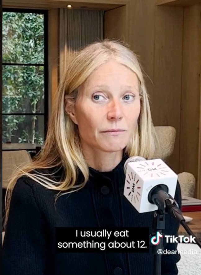 Paltrow has coffee in the morning and often bone broth for lunch. Credit: TikTok/ @dearmedia