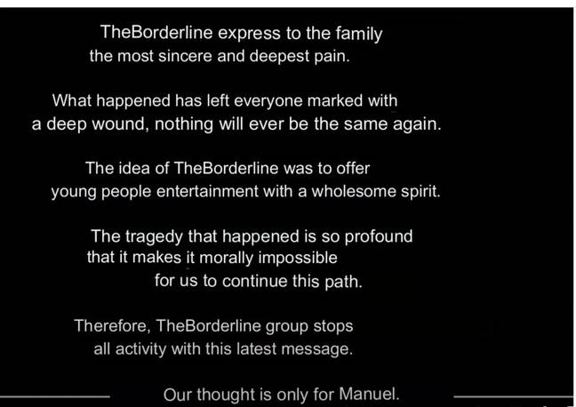 The translated statement issued TheBorderline's YouTube channel. Credit: YouTube/TheBorderline