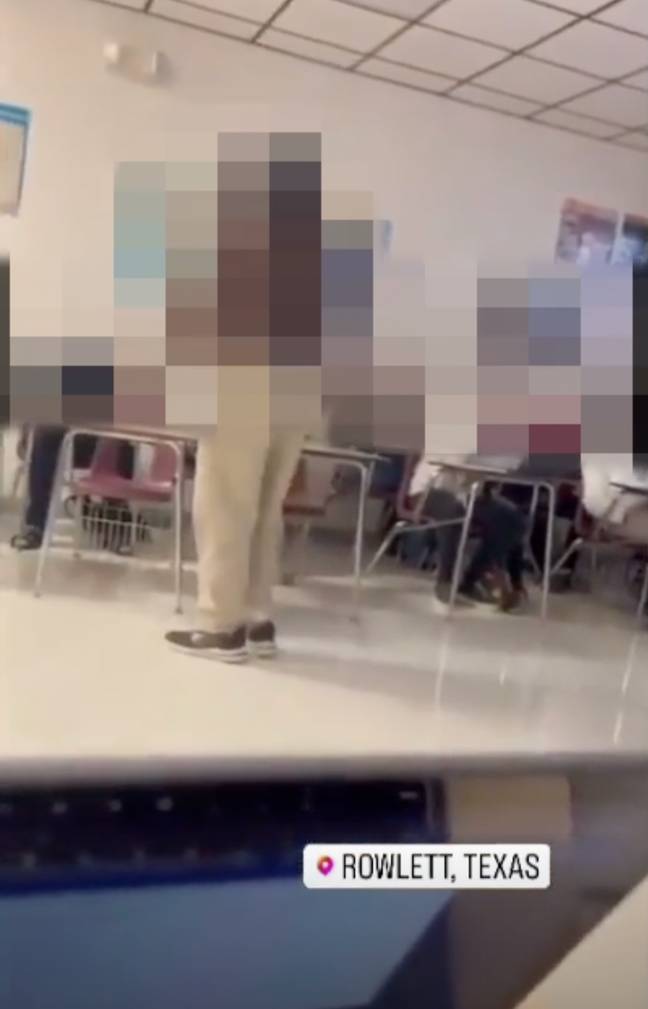 In the video, the teacher can be seen throwing a chair. Credit: X
