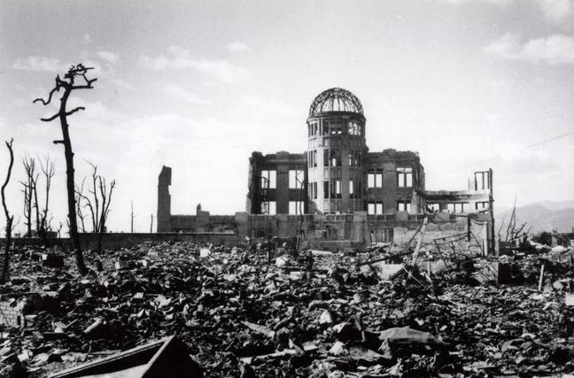 The Genbaku Dome was the only structure left standing in the blast radius as it was directly beneath the bomb. Credit: Pictorial Press Ltd / Alamy Stock Photo