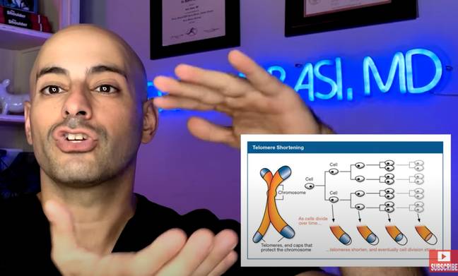 Smoking and an unhealthy diet can lead to your telomeres shortening at a quicker rate according to Dr Abbasi. Credit: YouTube/ David Abbasi, MD