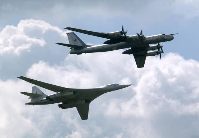 The Tu-160 and Tu-95 strategic bombers are both weapons from the Cold War era capable of dropping nuclear weapons. Credit: UPI / Alamy Stock Photo