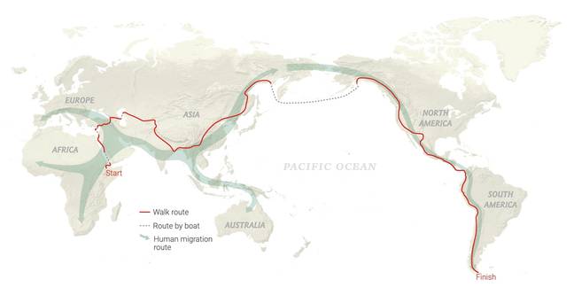The full journey. Credit: National Geographic