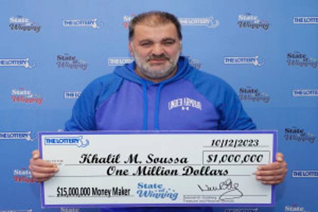 Khalil Soussa won $1 million earlier this month. Credits: Massachusetts State Lottery