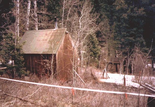 Ted Kaczynski's Montana cabin. Credit: FBI