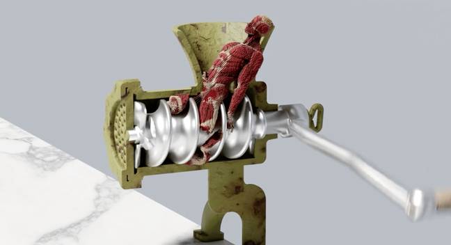 Meat Explode What would happen to you if you fell into a meat grinder shown in ...