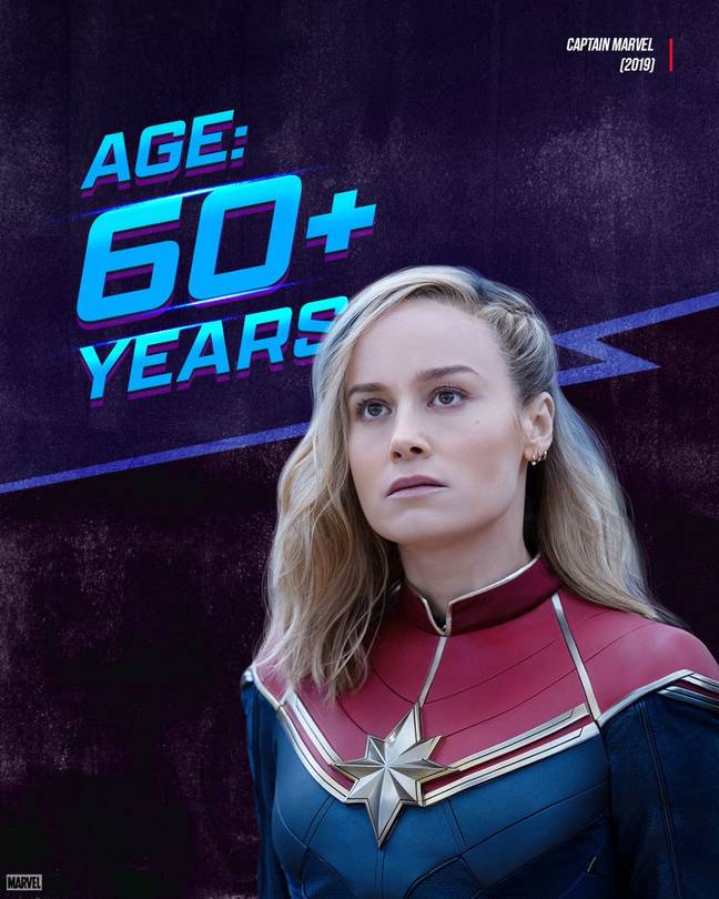 The real age of Captain Marvel. Credit: @Marvel_India/X