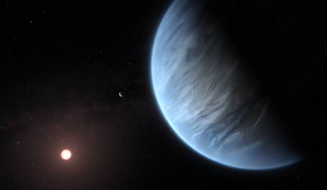 Artist's impression of planet K2-18b, which scientists believe has large oceans and could even be home to life. Credit: ESA/Hubble, CC BY 4.0