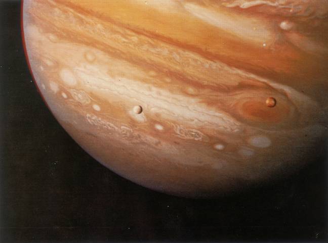 Imagen de Júpiter tomada por la Voyager.  Crédito: Oxford Science Archive/Print Collector/Getty Images