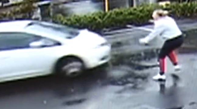 The scene unfolded at around 7.45am on Monday (30 May) in an Adelaide car park. Credit: 7 News