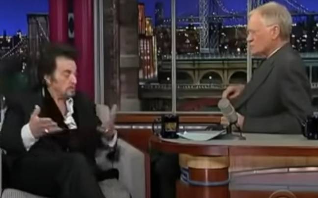 Al Pacino later ended up on David Letterman's show explaining the joke. Credit: NBC