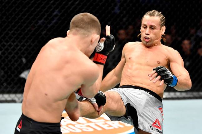 Urijah Faber during his fight against Petr Yan. Image: Getty 