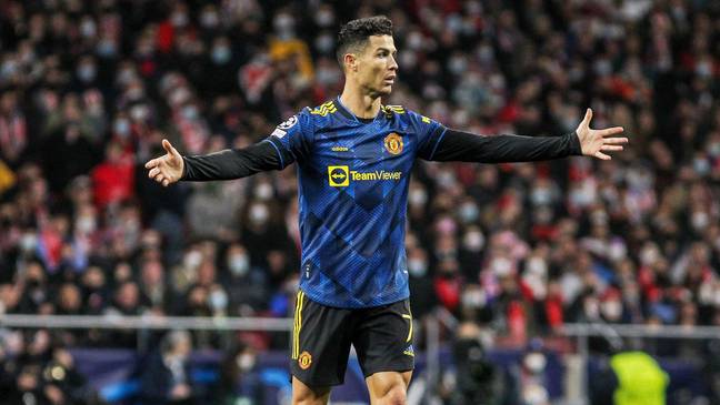 Cristiano Ronaldo of during the UEFA Champions League, round of 16, 1st leg football match between Atletico de Madrid and Manchester United. (Alamy)