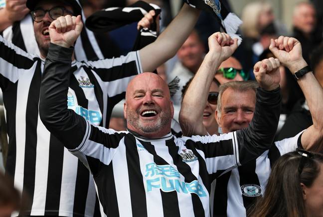 Newcastle United fans celebrating their teams success