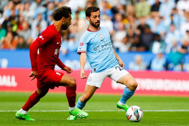 Bernardo Silva in action against Liverpool in the Community Shield. (Image Credit: Alamy)