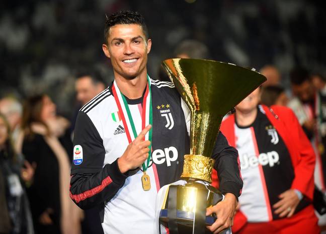 Ronaldo won the league title twice in Italy. Image: Alamy