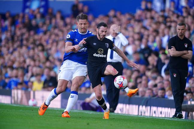 James Tarkowski in action for Everton. Image: Alamy