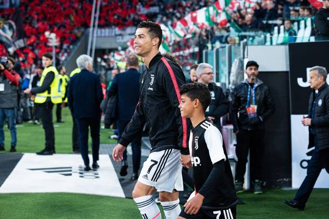 Ronaldo Jr with his father at Juventus. (Image Credit: Alamy)