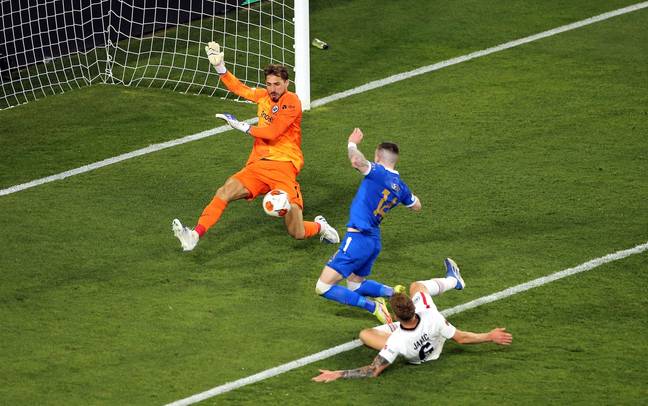 Trapp makes a huge save in extra time. Image: PA Images