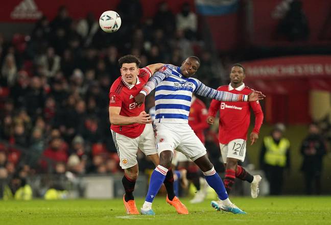 Maguire in action against Reading. (Image Credit: Alamy)