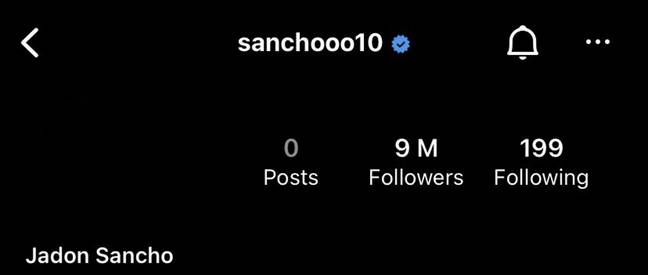 Sancho has made himself invisible on Instagram